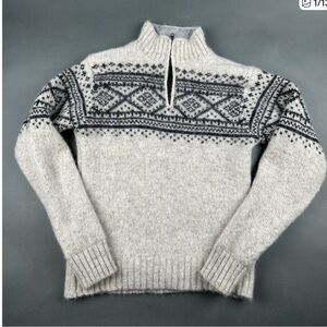 Lost Horizons Nordic Zip-Front Wool Sweater